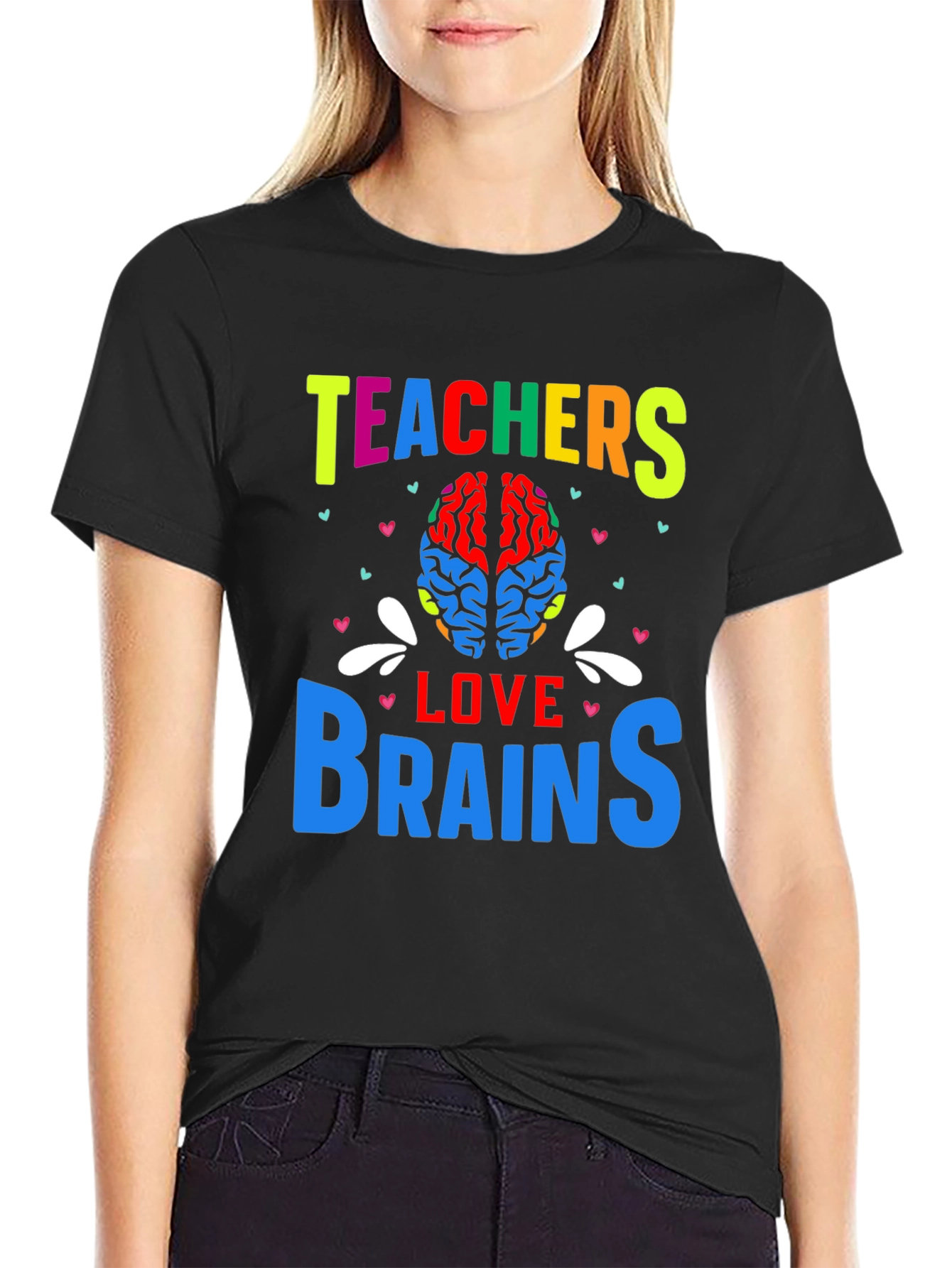 Teachers Love Brains Graphic T-Shirt