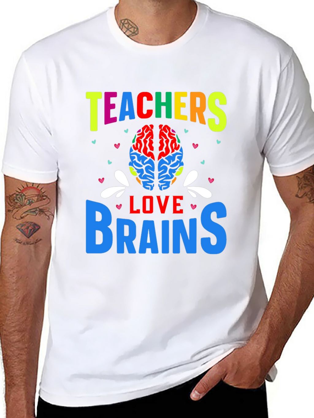 Teachers Love Brains Graphic T-Shirt