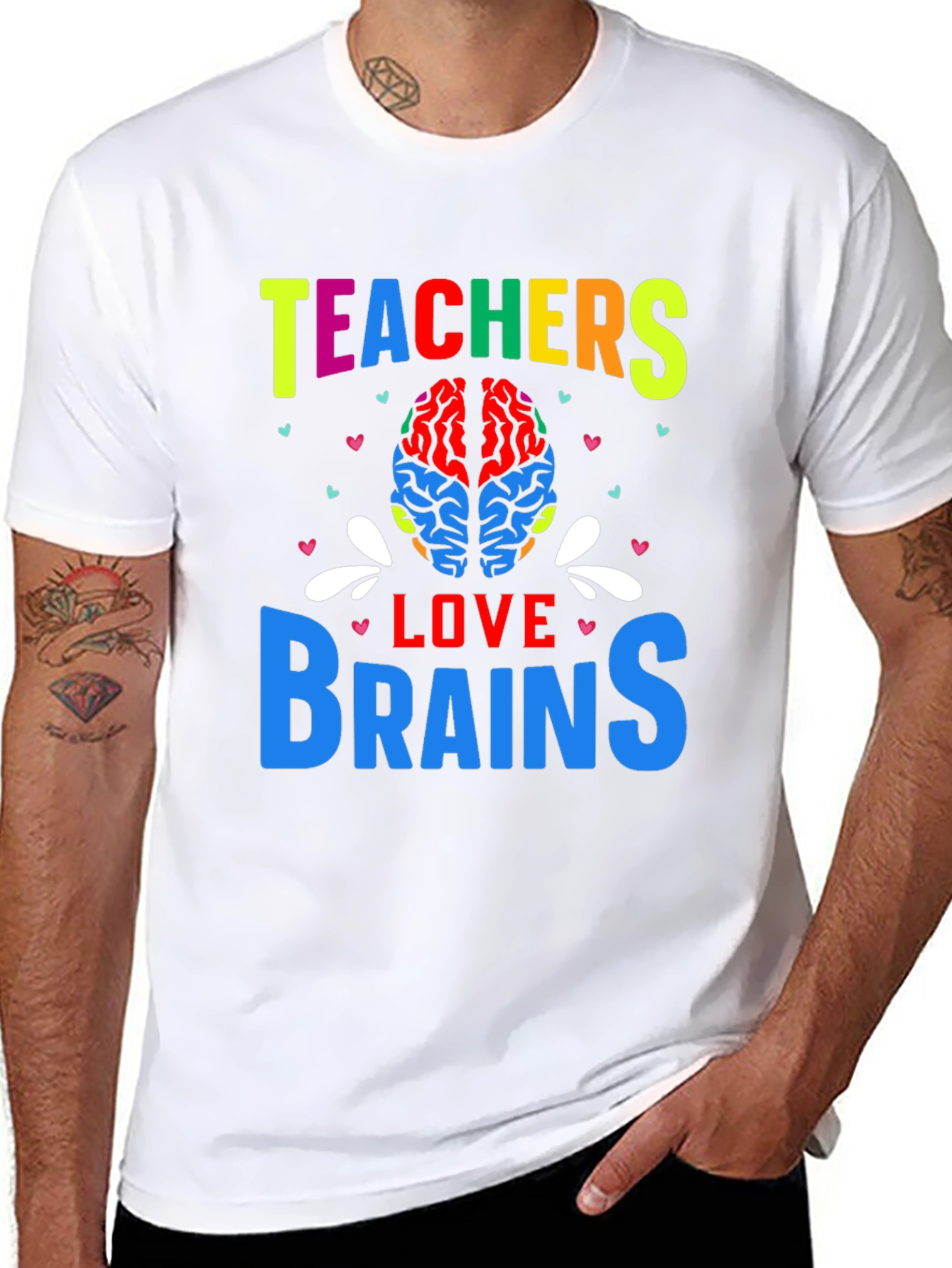 Teachers Love Brains Graphic T-Shirt