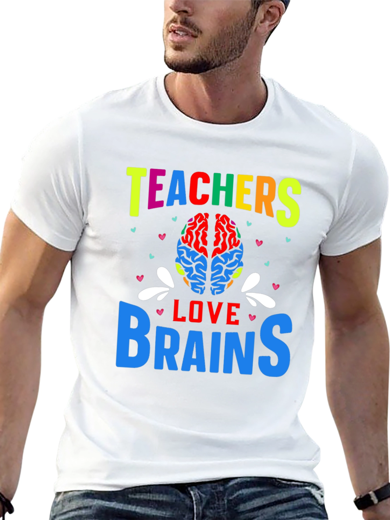 Teachers Love Brains Graphic T-Shirt