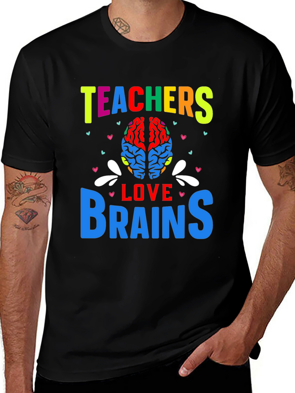 Teachers Love Brains Graphic T-Shirt