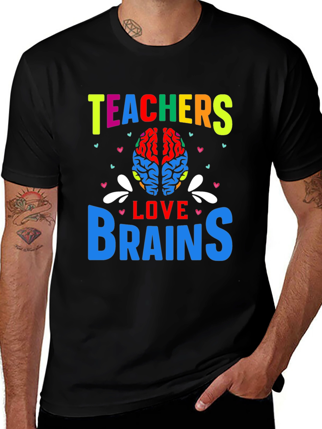 Teachers Love Brains Graphic T-Shirt