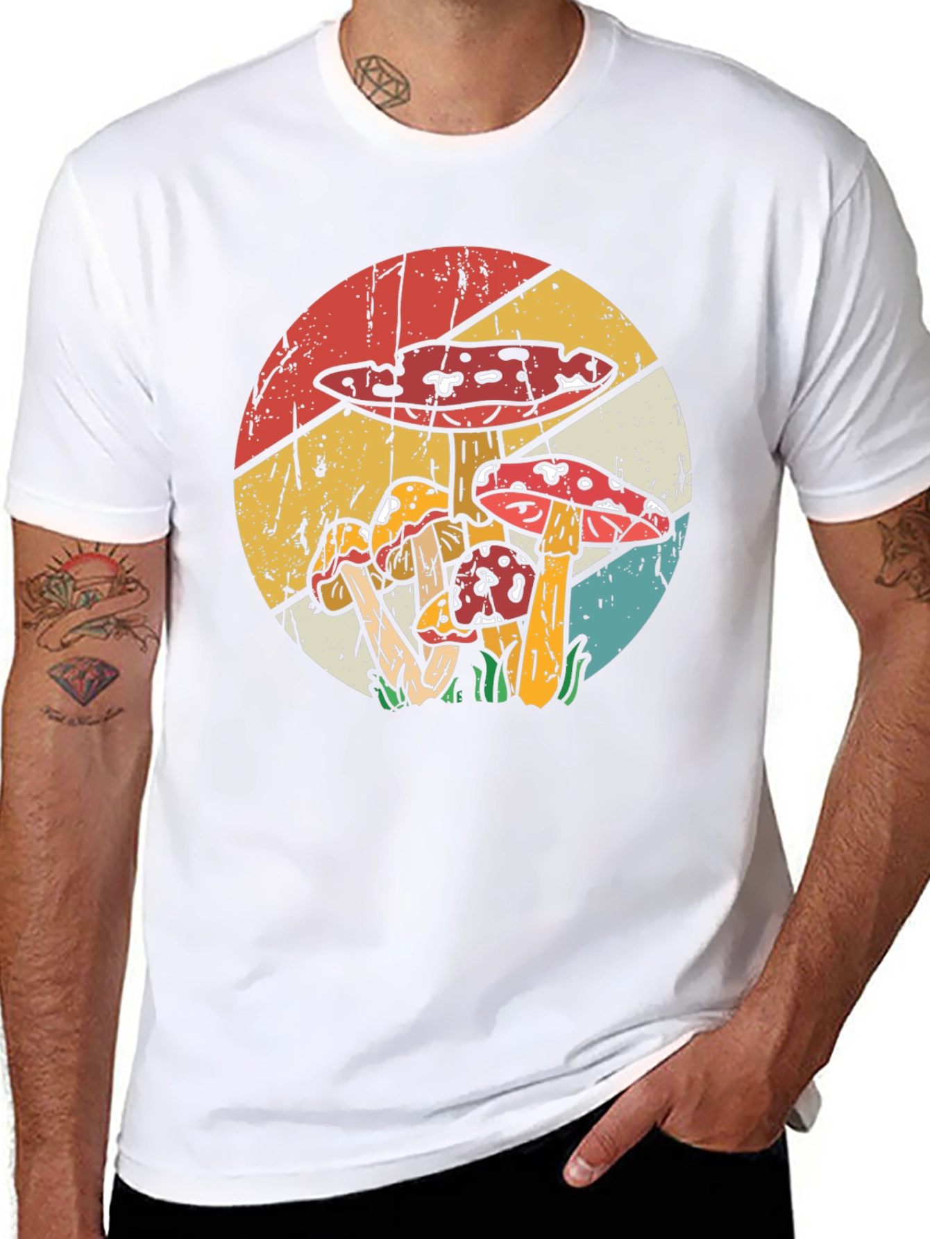 Retro Mushroom T-Shirt - Black