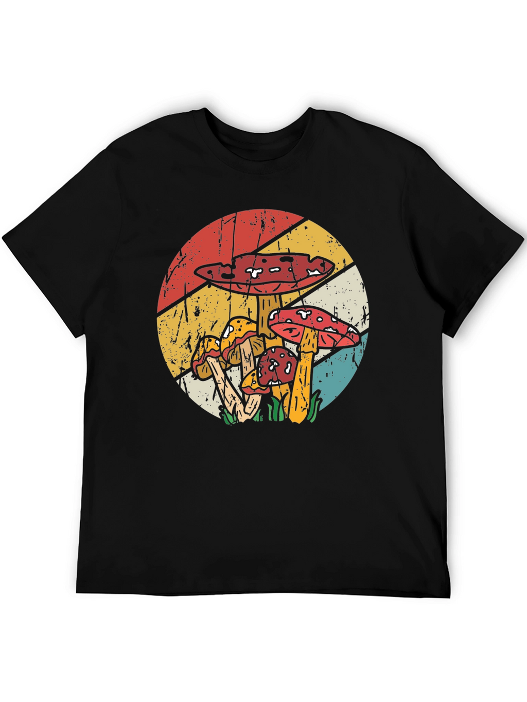 Retro Mushroom T-Shirt - Black