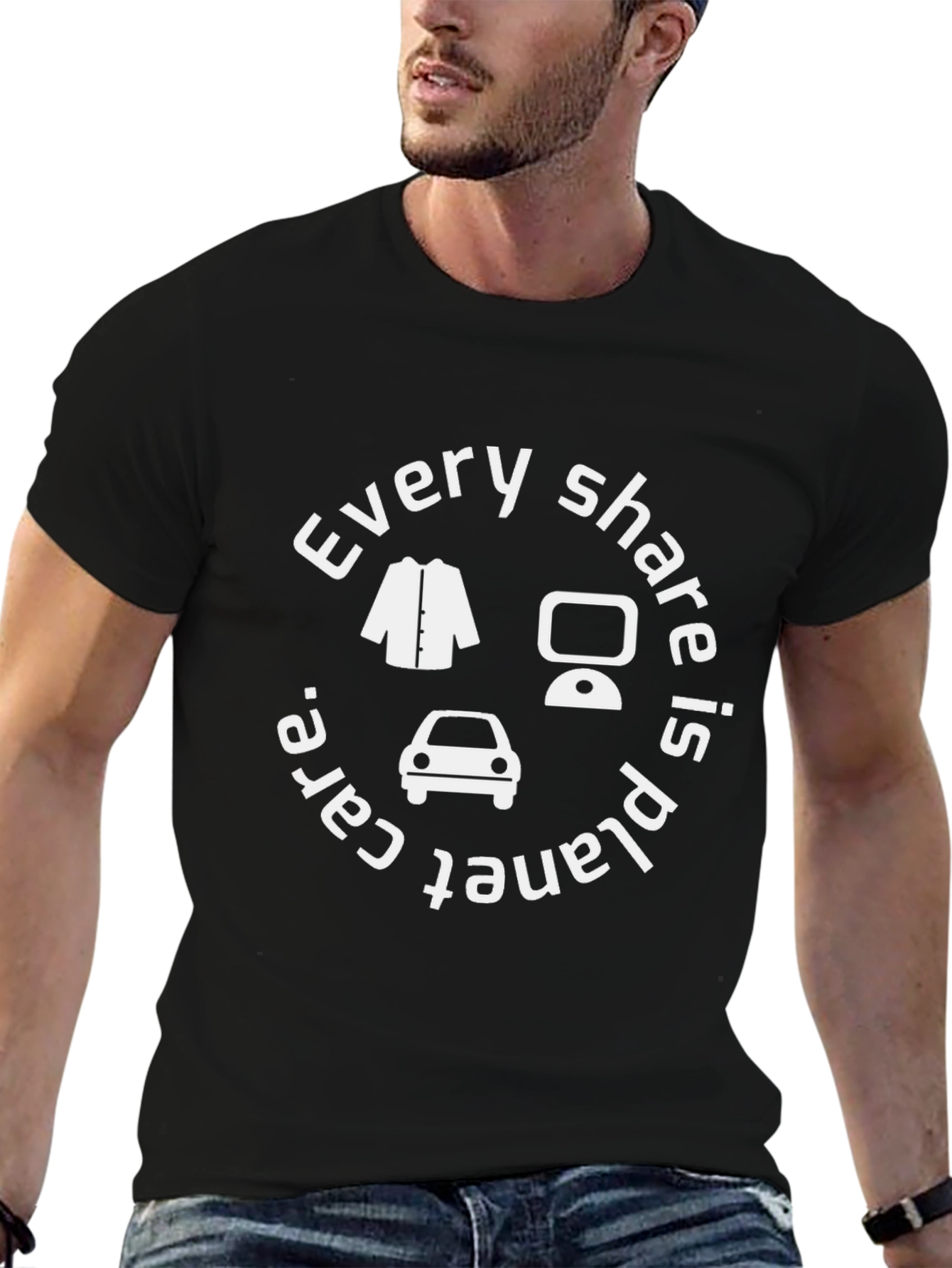 Every Share Is Planet Care Black T-Shirt
