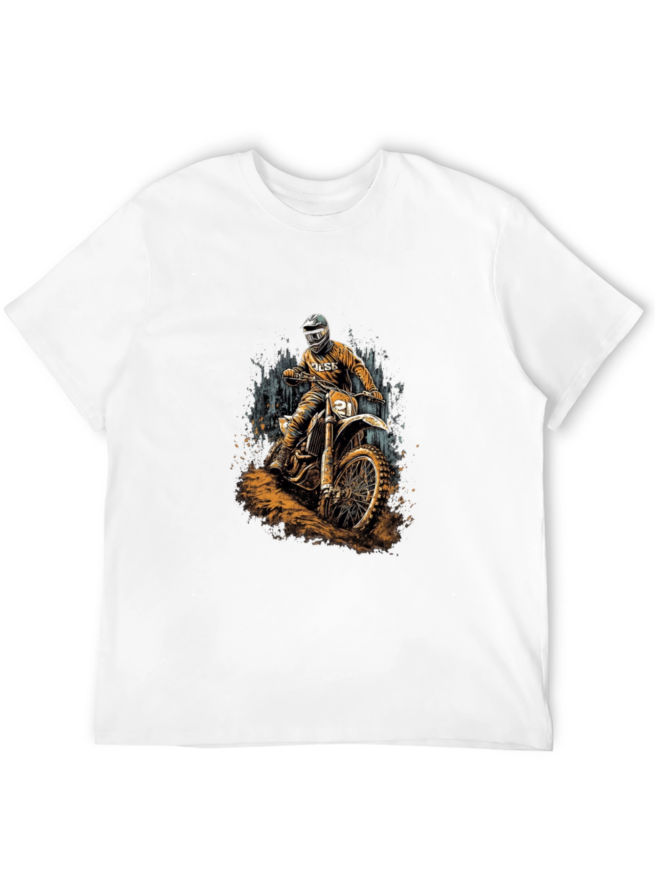 Dirt Bike Rider Graphic Black T-Shirt