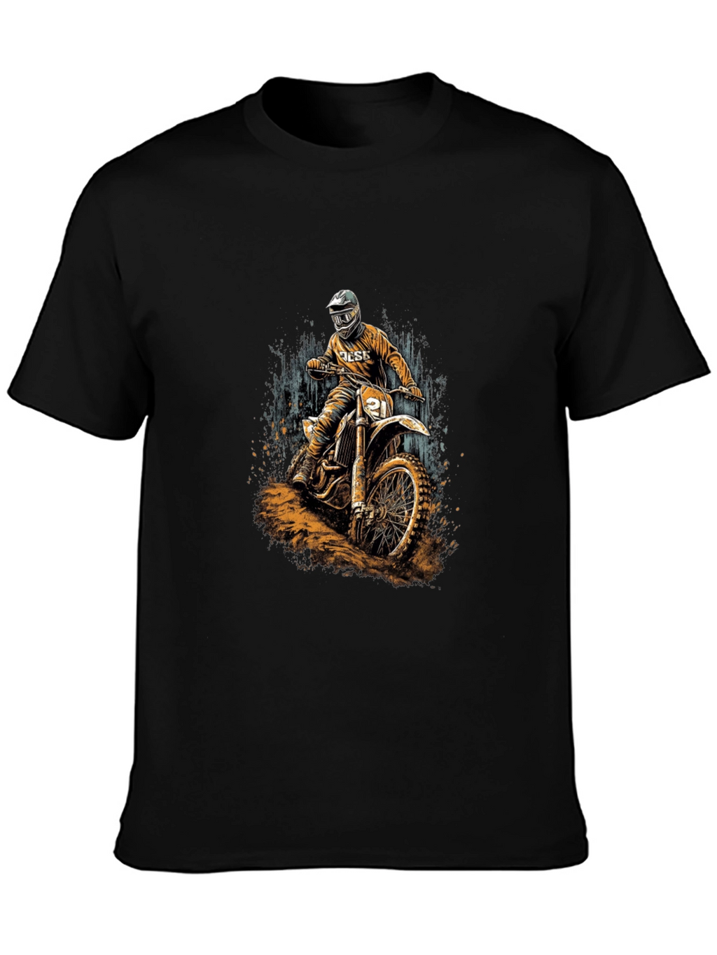 Dirt Bike Rider Graphic Black T-Shirt