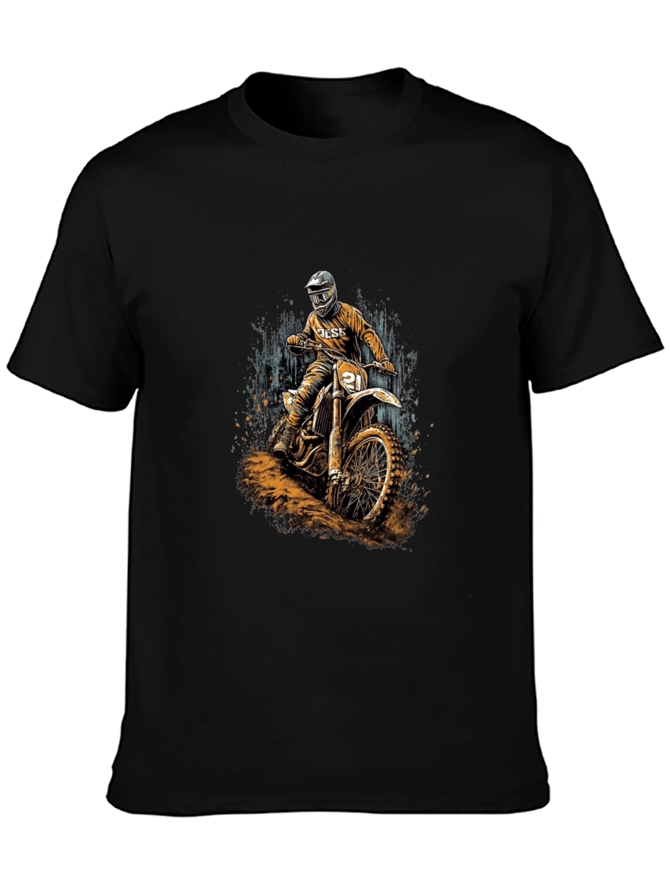 Dirt Bike Rider Graphic Black T-Shirt