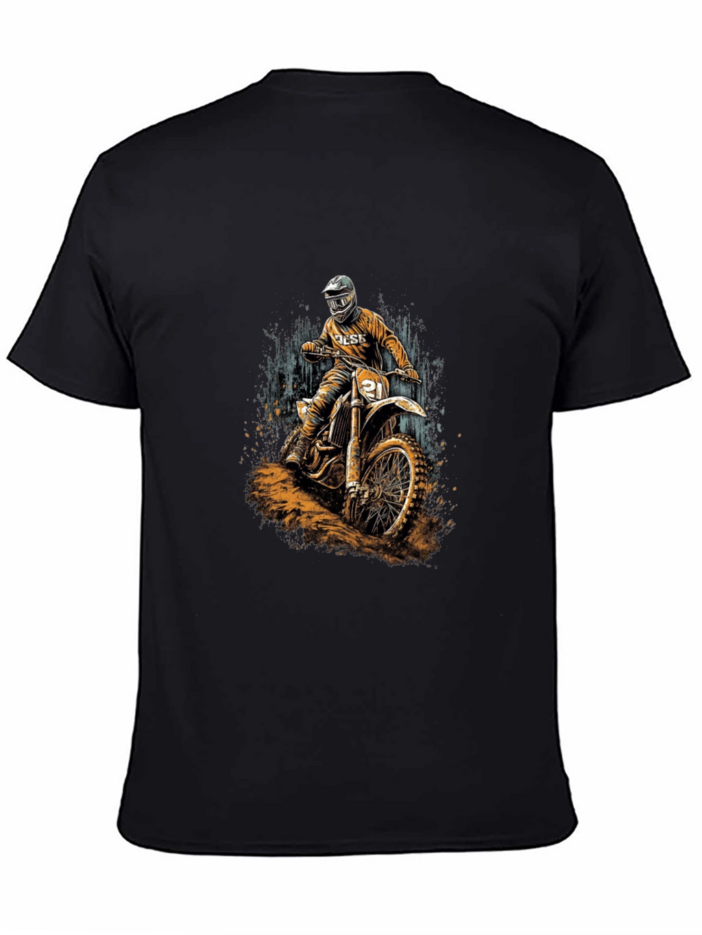 Dirt Bike Rider Graphic Black T-Shirt
