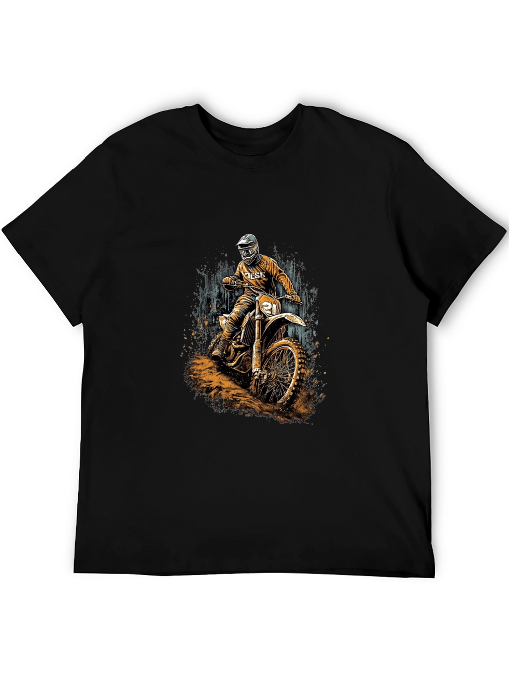 Dirt Bike Rider Graphic Black T-Shirt