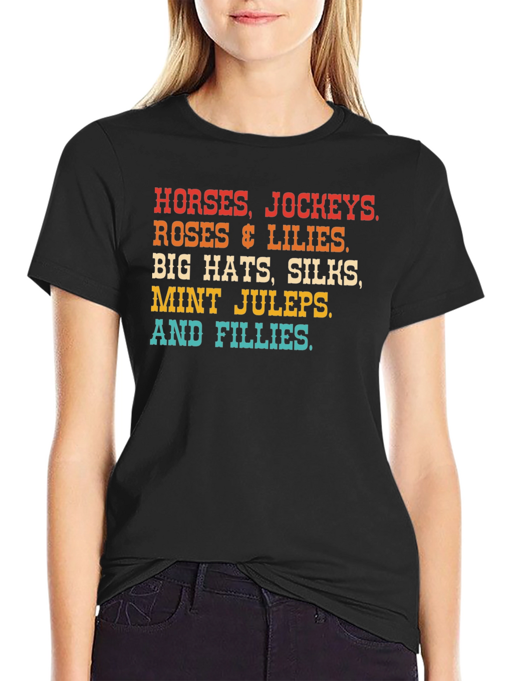 Kentucky Derby T-Shirt Horses Hats & Lilies