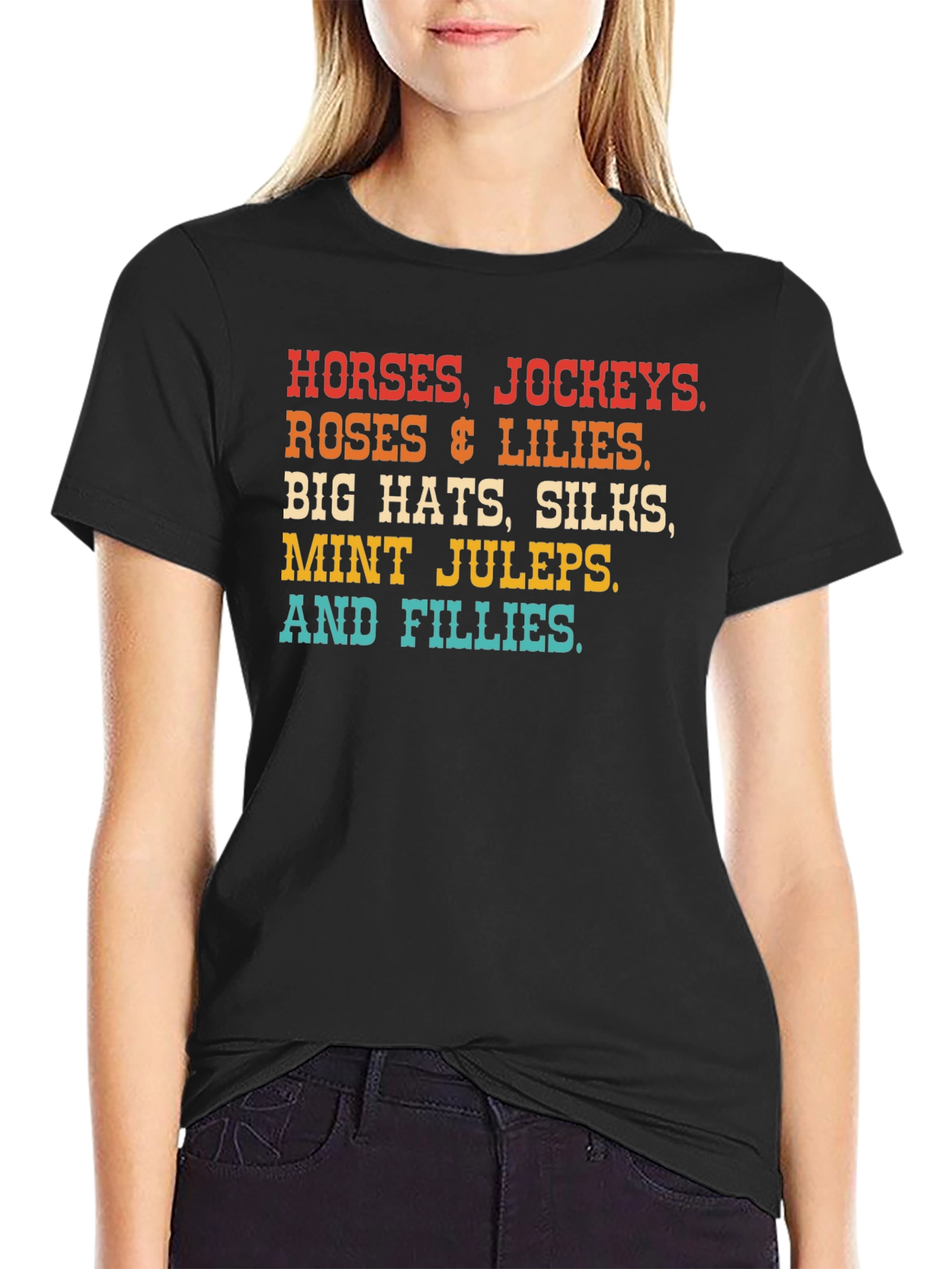 Kentucky Derby T-Shirt Horses Hats & Lilies