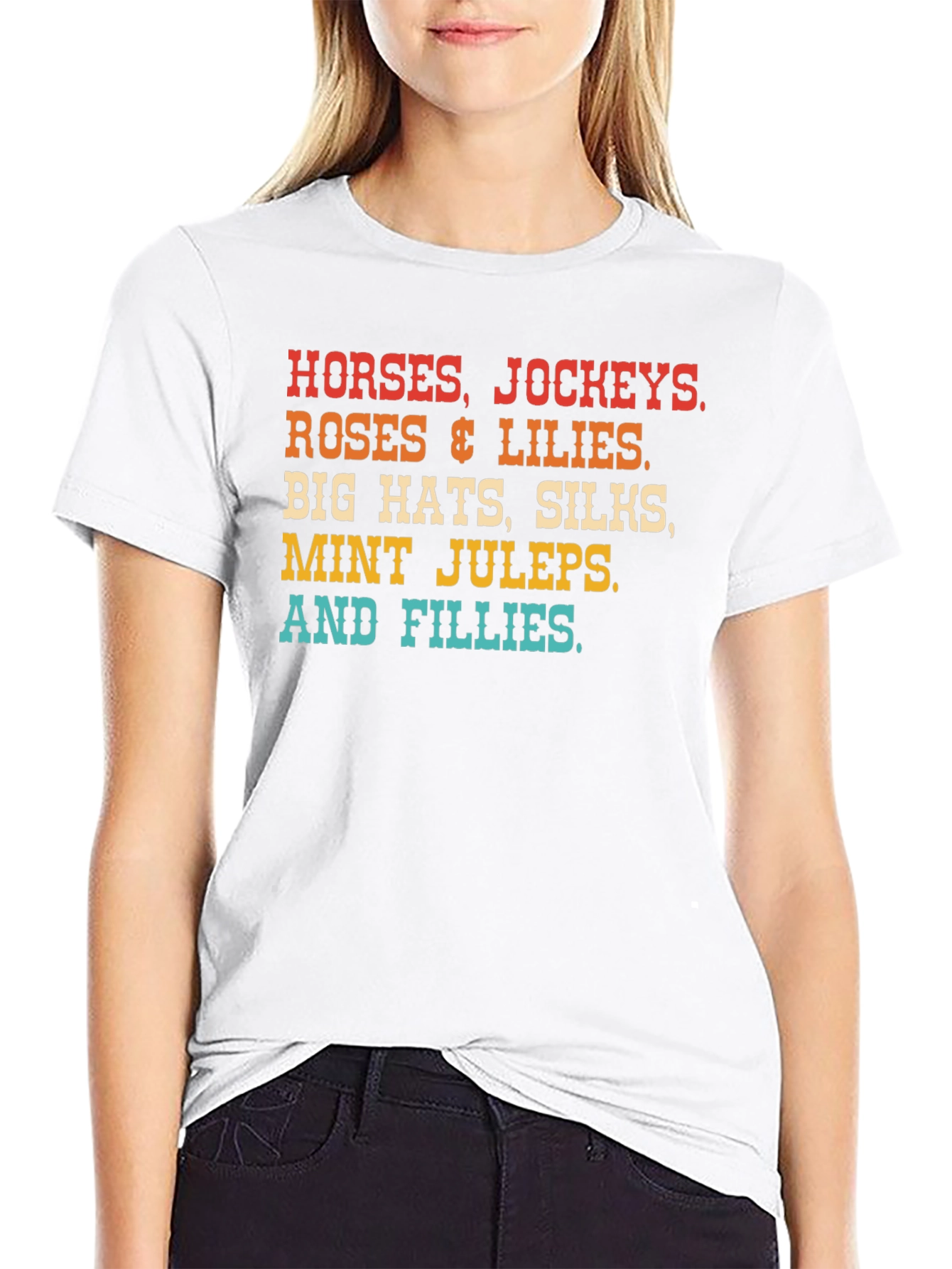 Kentucky Derby T-Shirt Horses Hats & Lilies
