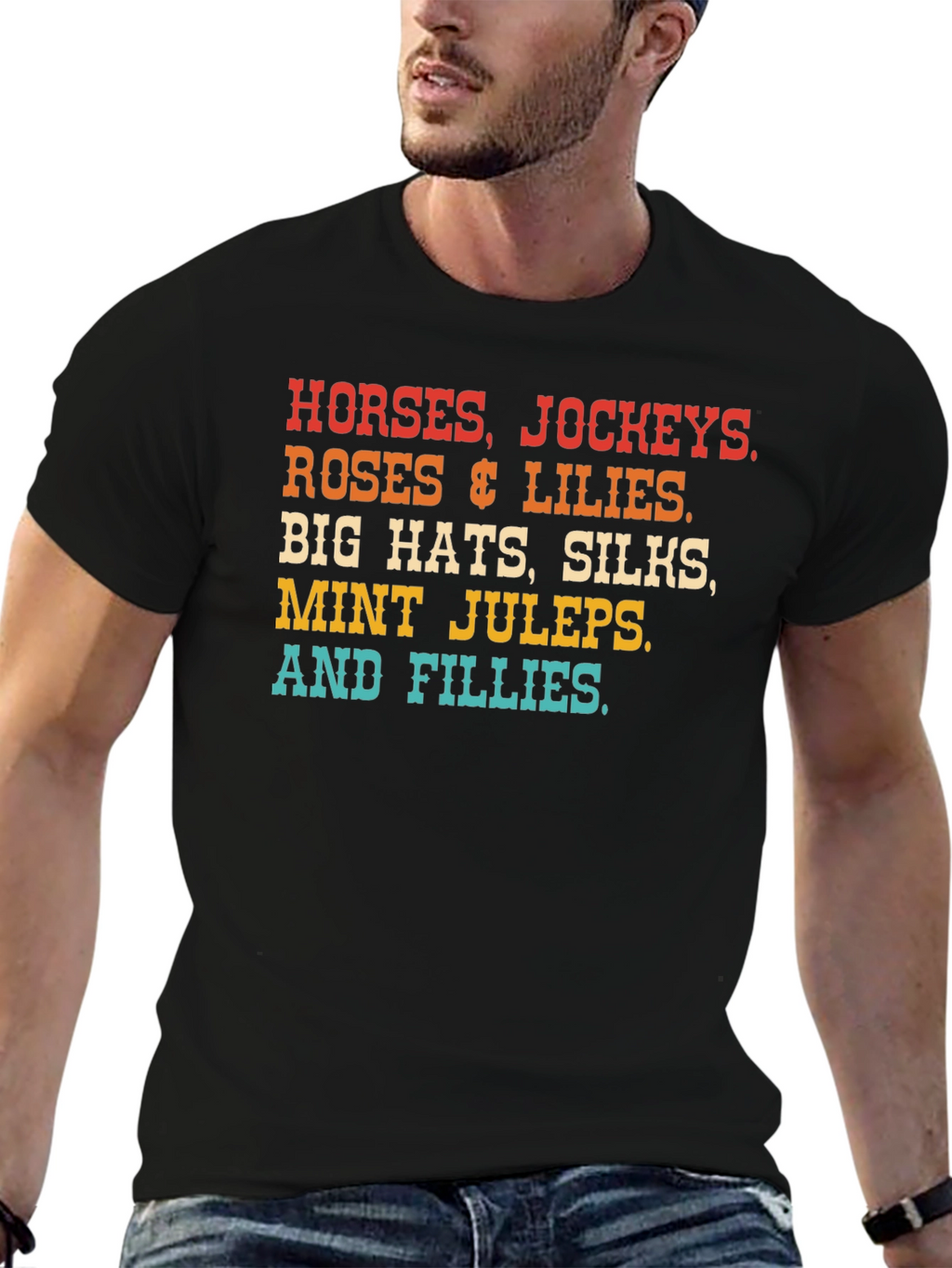 Kentucky Derby T-Shirt Horses Hats & Lilies