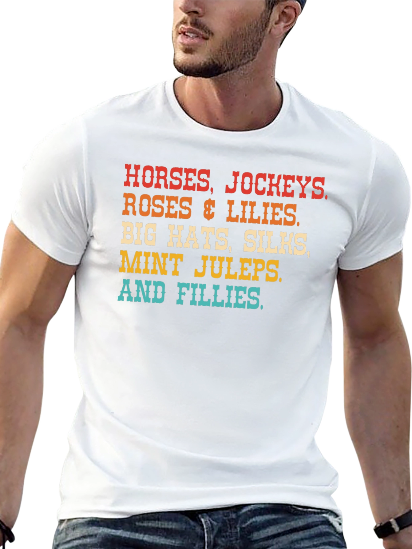 Kentucky Derby T-Shirt Horses Hats & Lilies