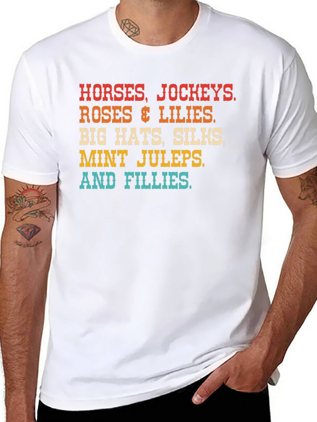 Kentucky Derby T-Shirt Horses Hats & Lilies