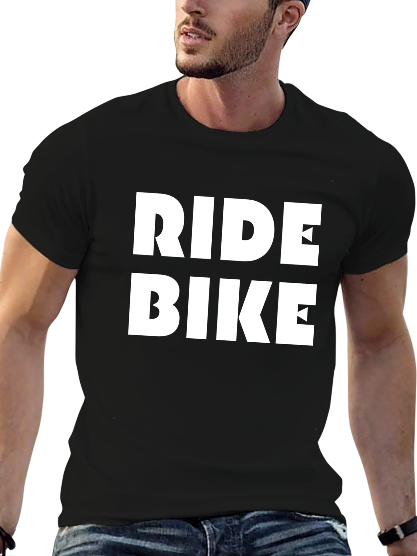Ride Bike Graphic Tee - Black Cotton T-Shirt
