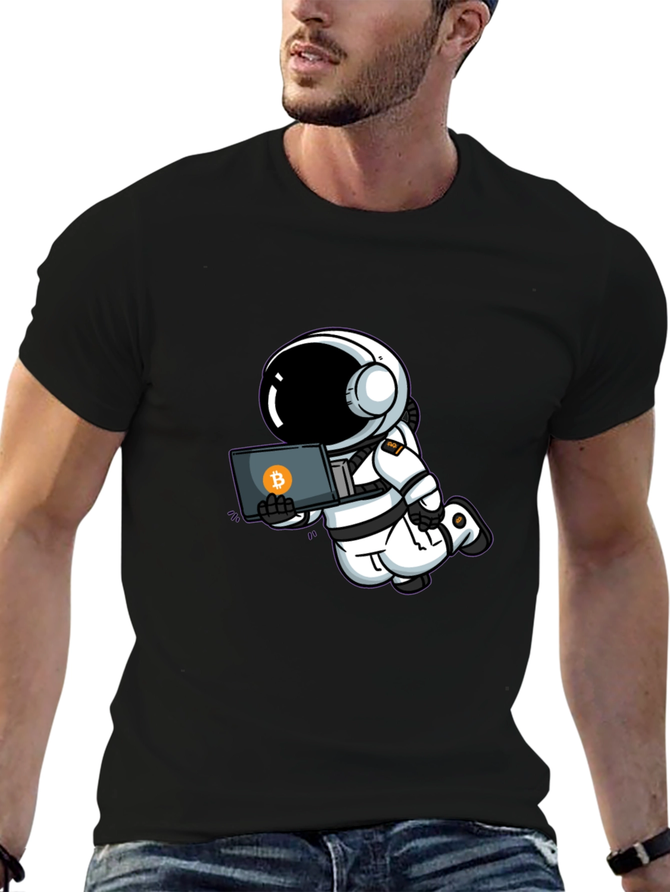 Astronaut Bitcoin T-Shirt - Crypto Space Tee
