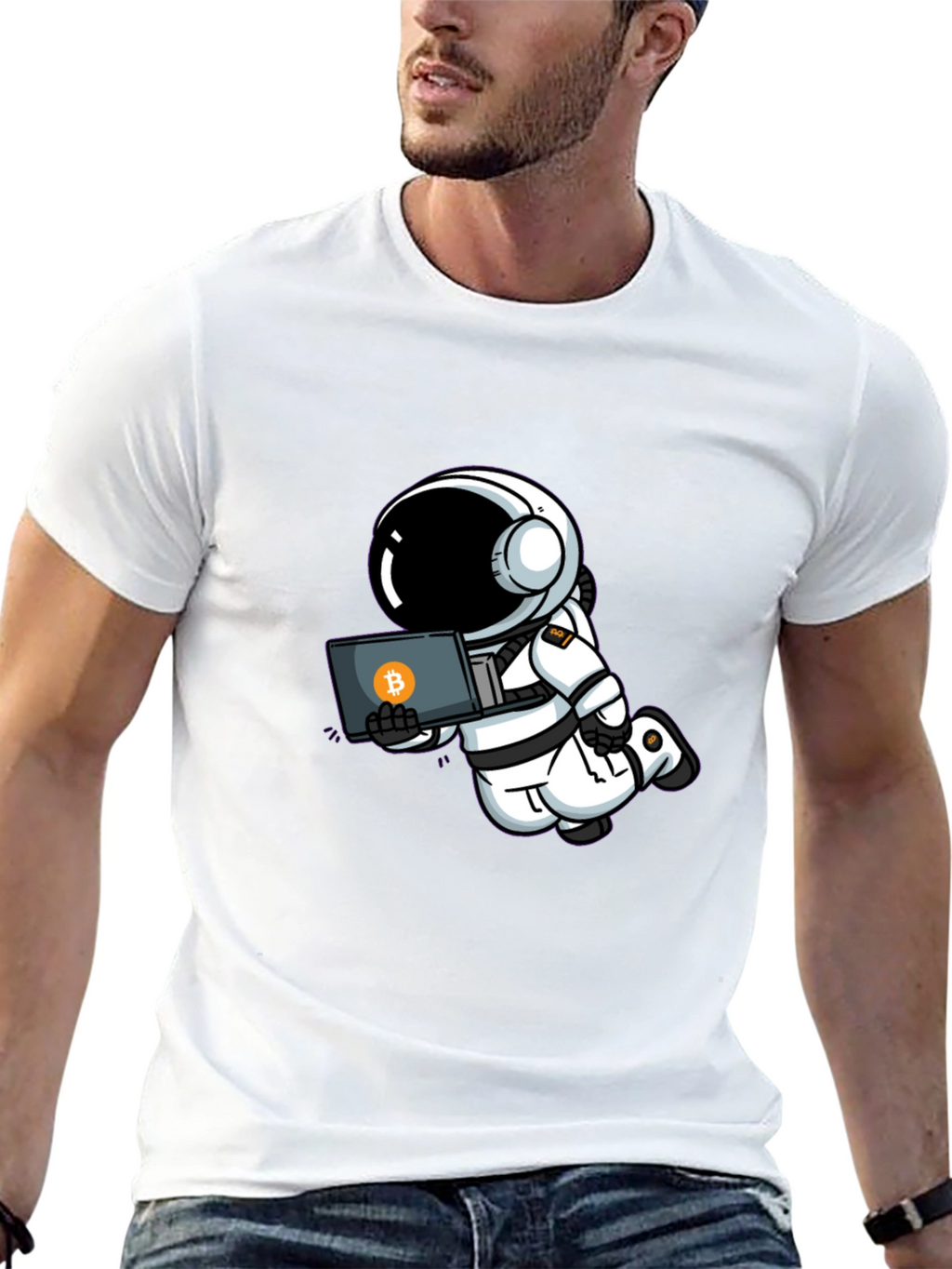 Astronaut Bitcoin T-Shirt - Crypto Space Tee