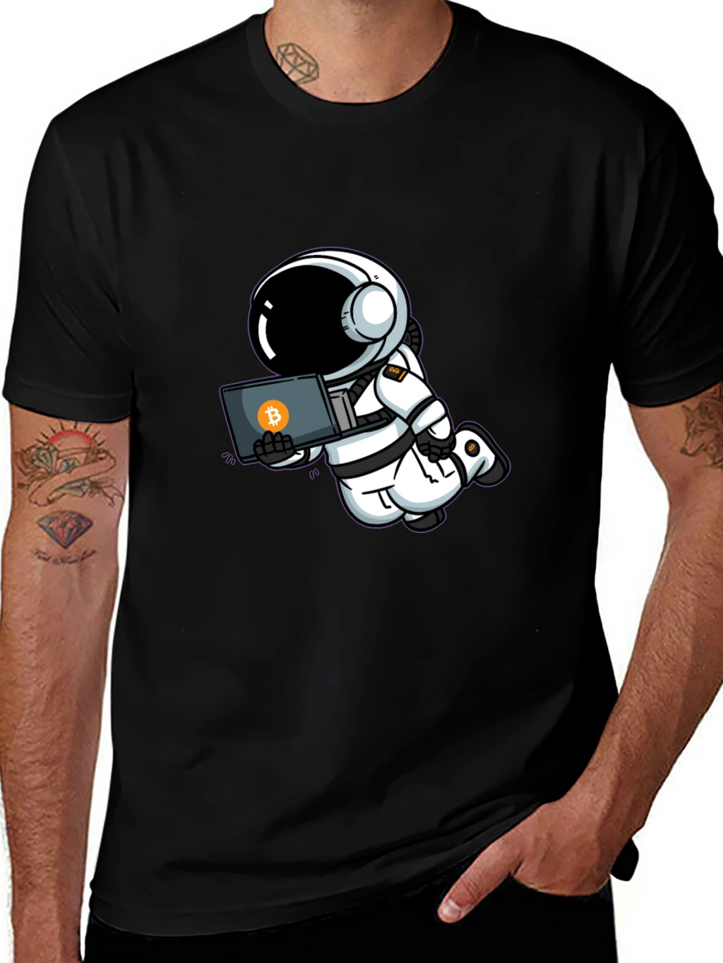 Astronaut Bitcoin T-Shirt - Crypto Space Tee