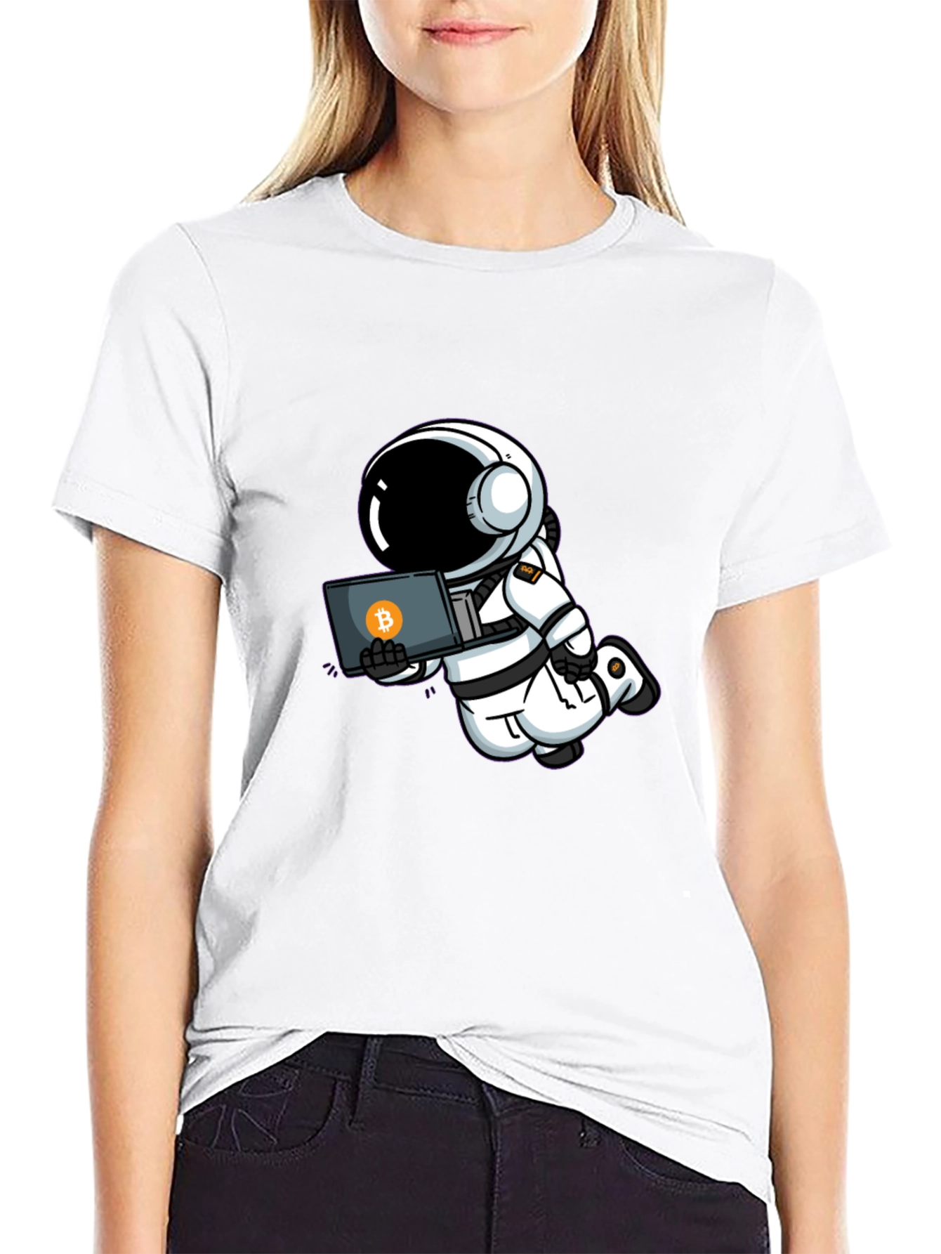 Astronaut Bitcoin T-Shirt - Crypto Space Tee