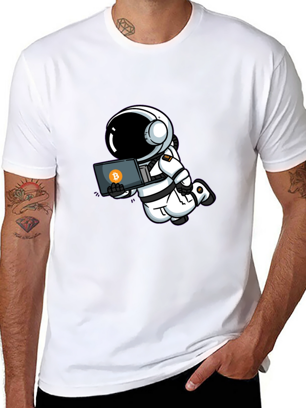 Astronaut Bitcoin T-Shirt - Crypto Space Tee