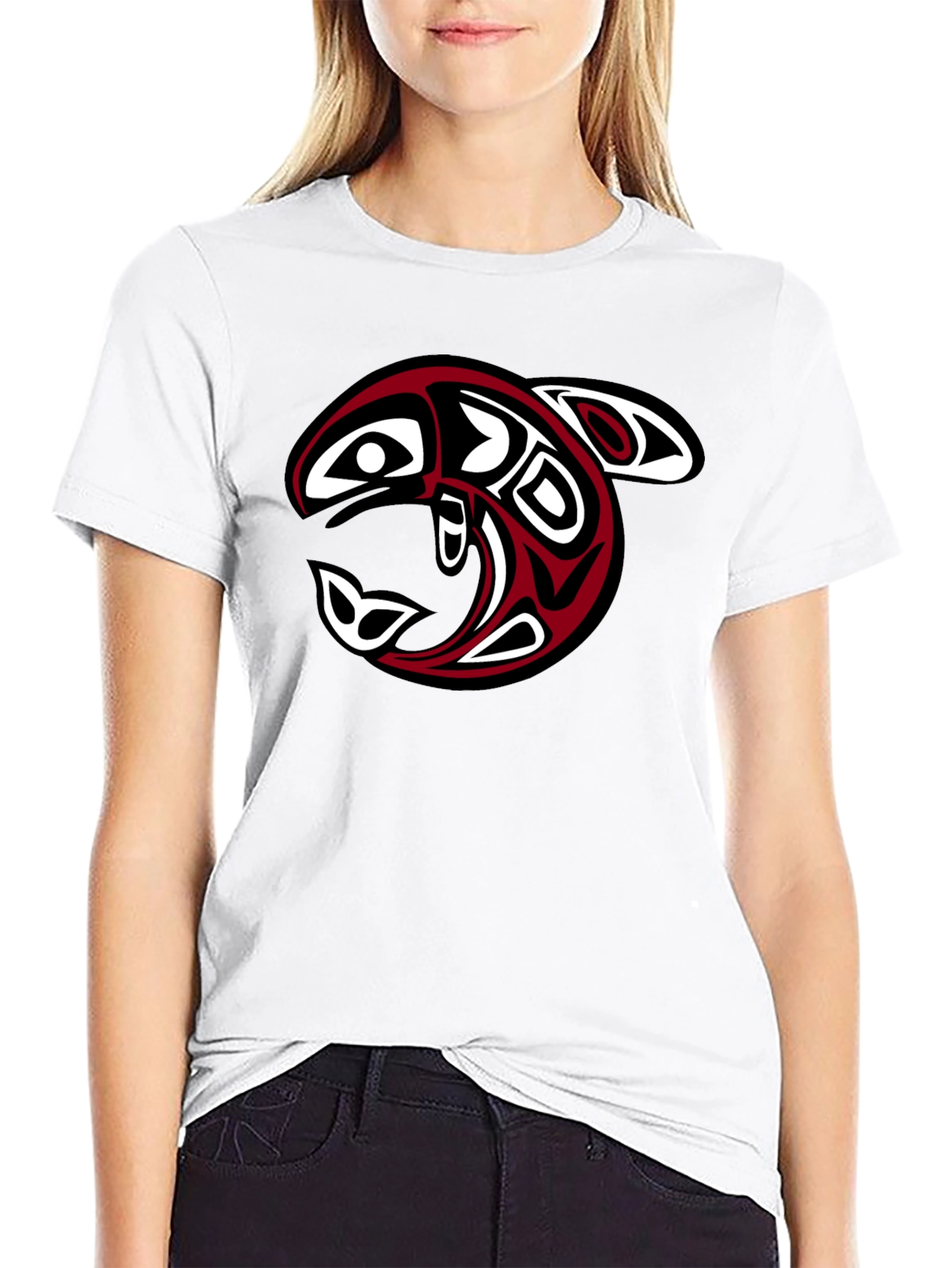 Tribal Orca Graphic Tee - Black Cotton Comfort