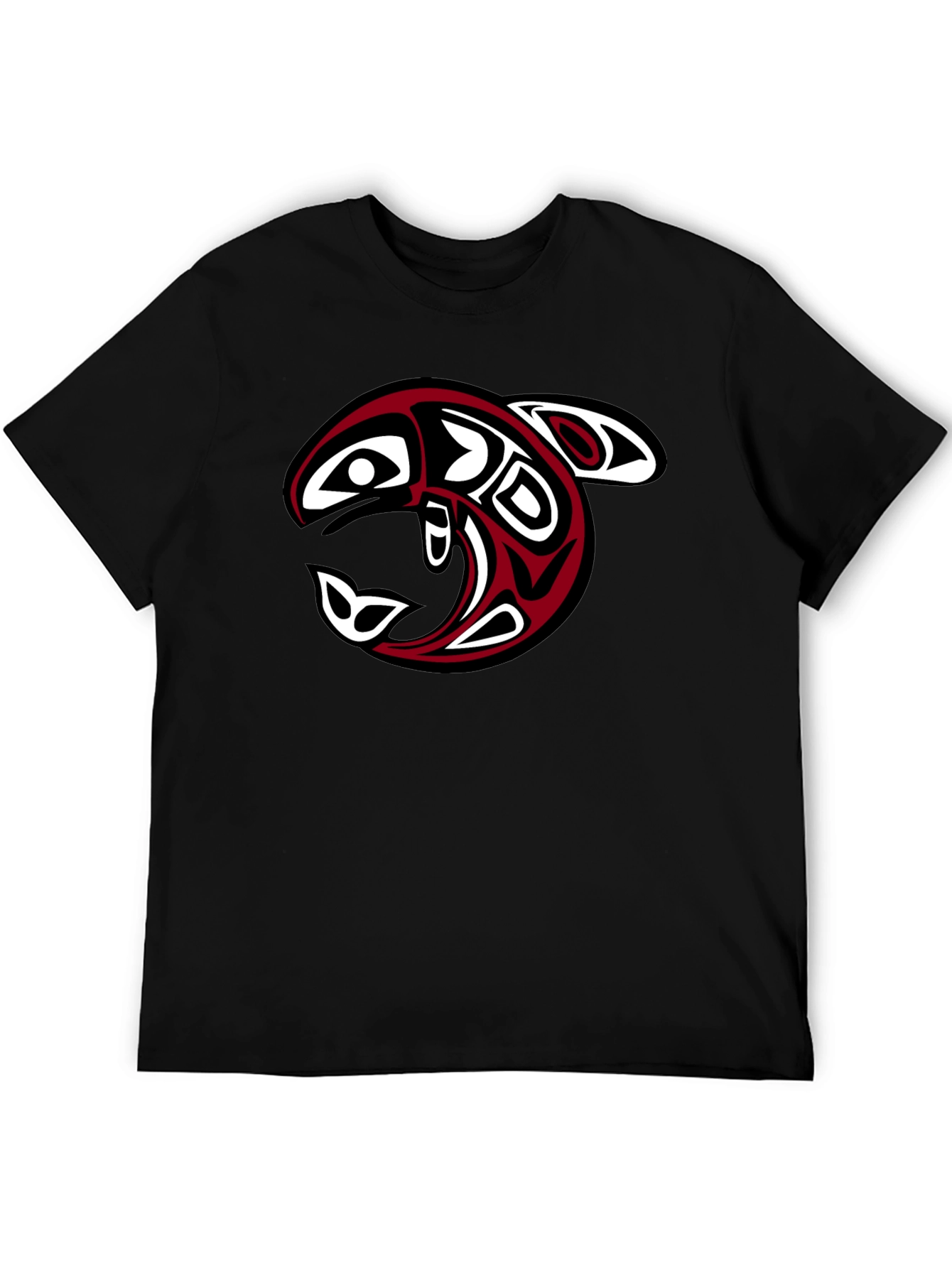 Tribal Orca Graphic Tee - Black Cotton Comfort