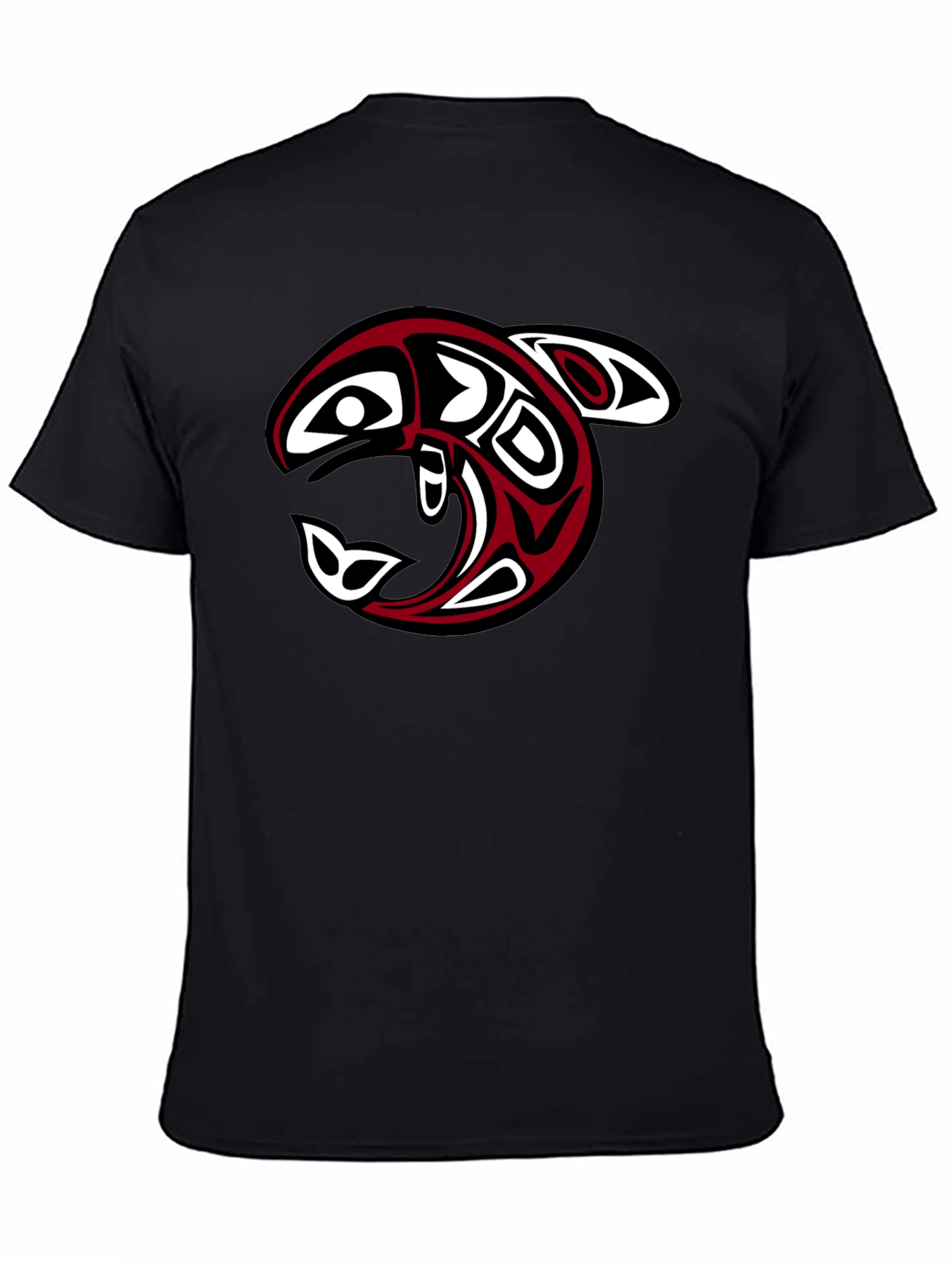 Tribal Orca Graphic Tee - Black Cotton Comfort