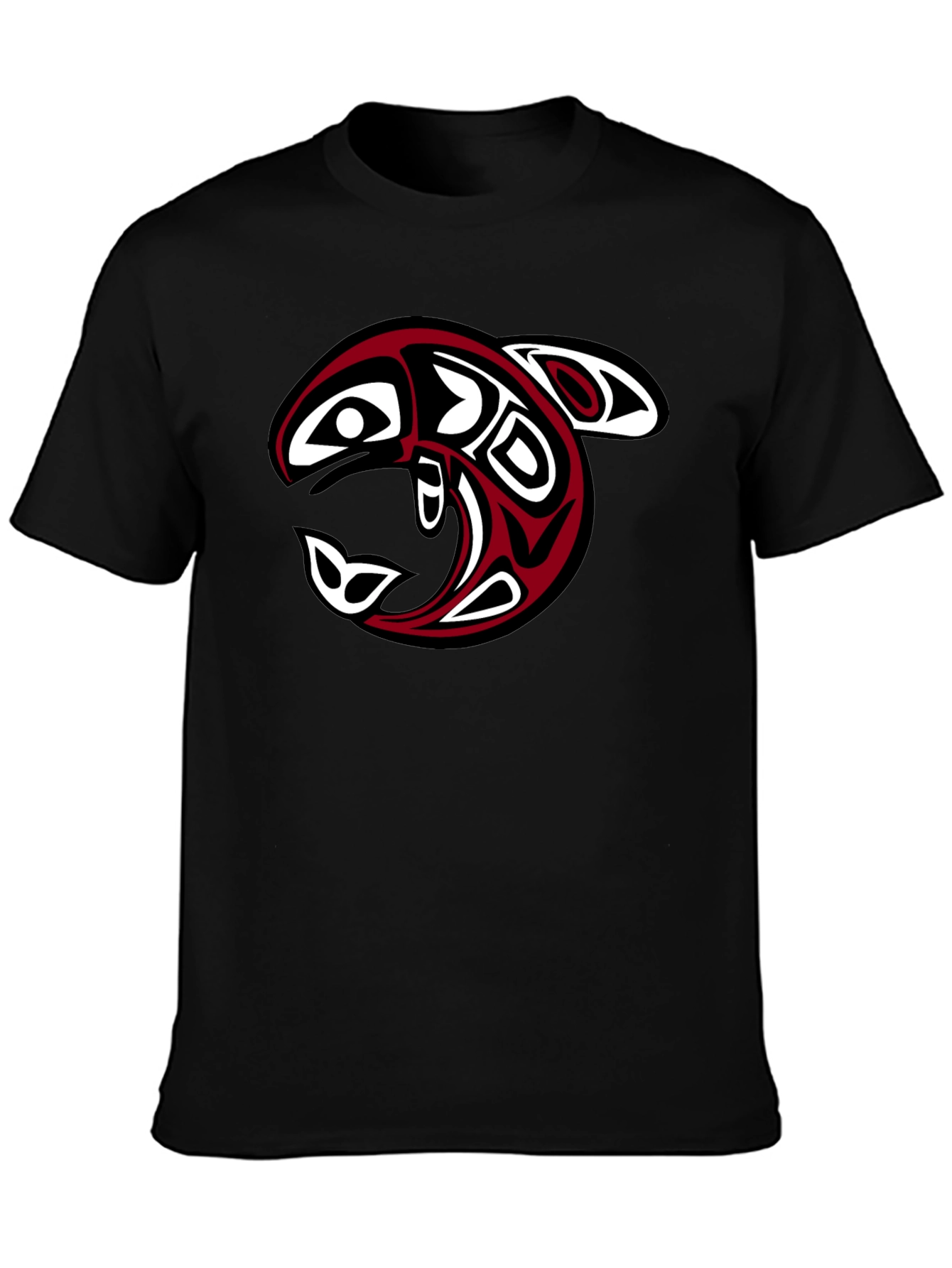 Tribal Orca Graphic Tee - Black Cotton Comfort