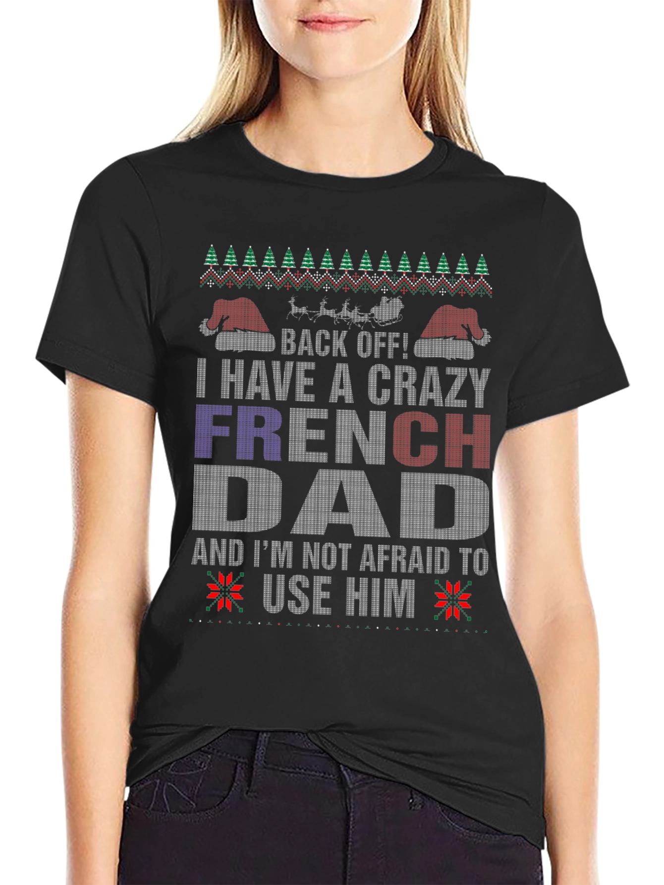 Crazy French Dad Graphic Tee - Funny Fathers Day Gift