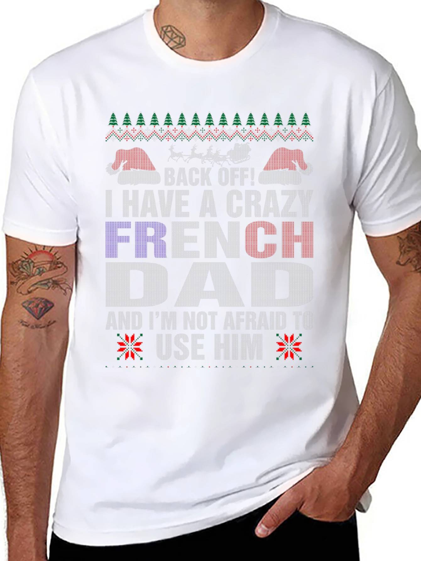 Crazy French Dad Graphic Tee - Funny Fathers Day Gift