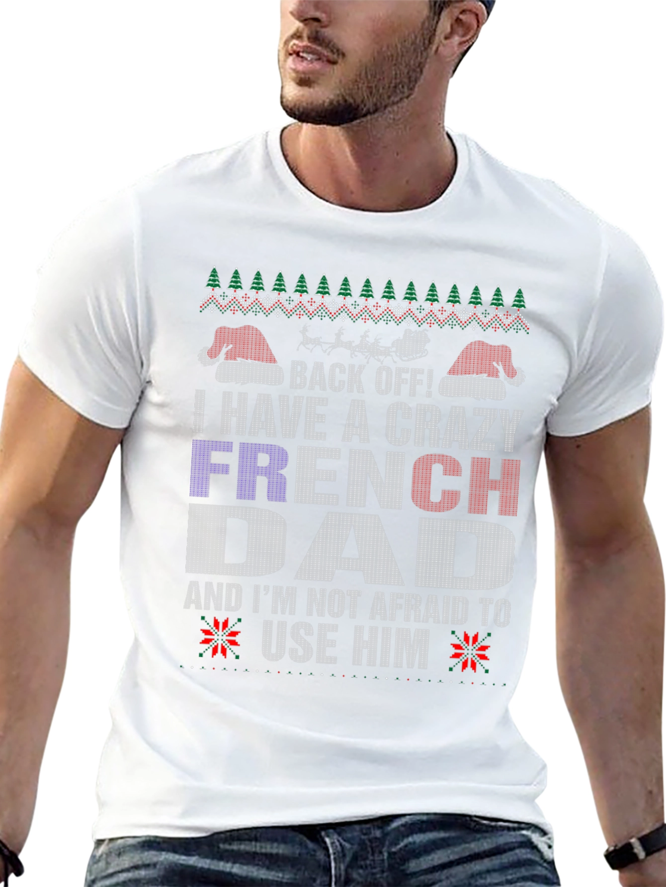 Crazy French Dad Graphic Tee - Funny Fathers Day Gift