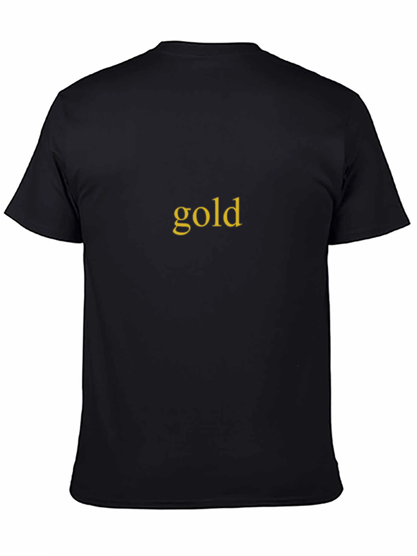 Gold Text Graphic Black T-Shirt