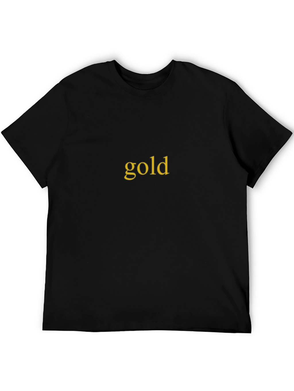 Gold Text Graphic Black T-Shirt