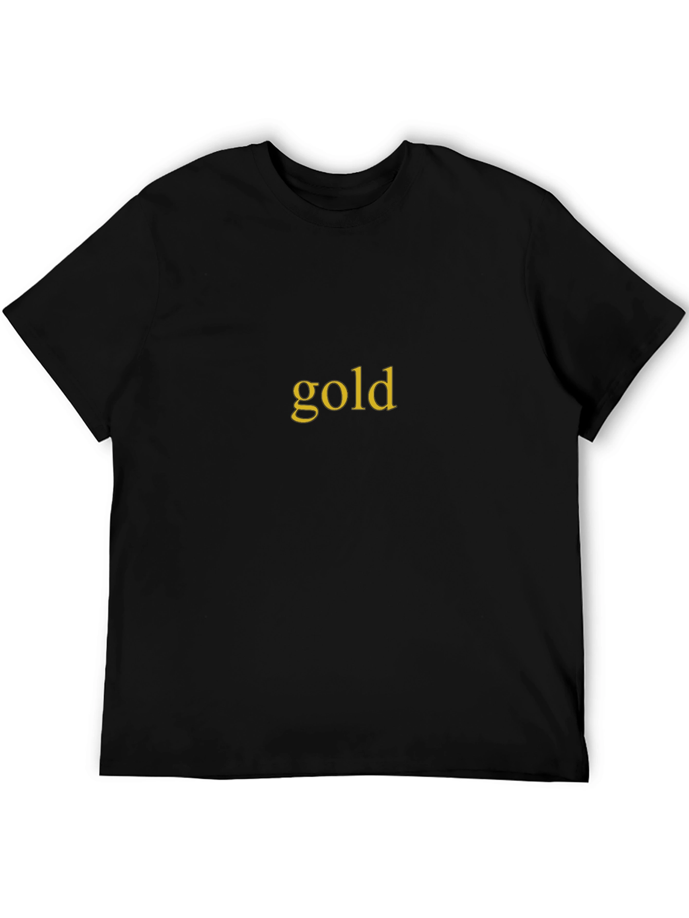 Gold Text Graphic Black T-Shirt