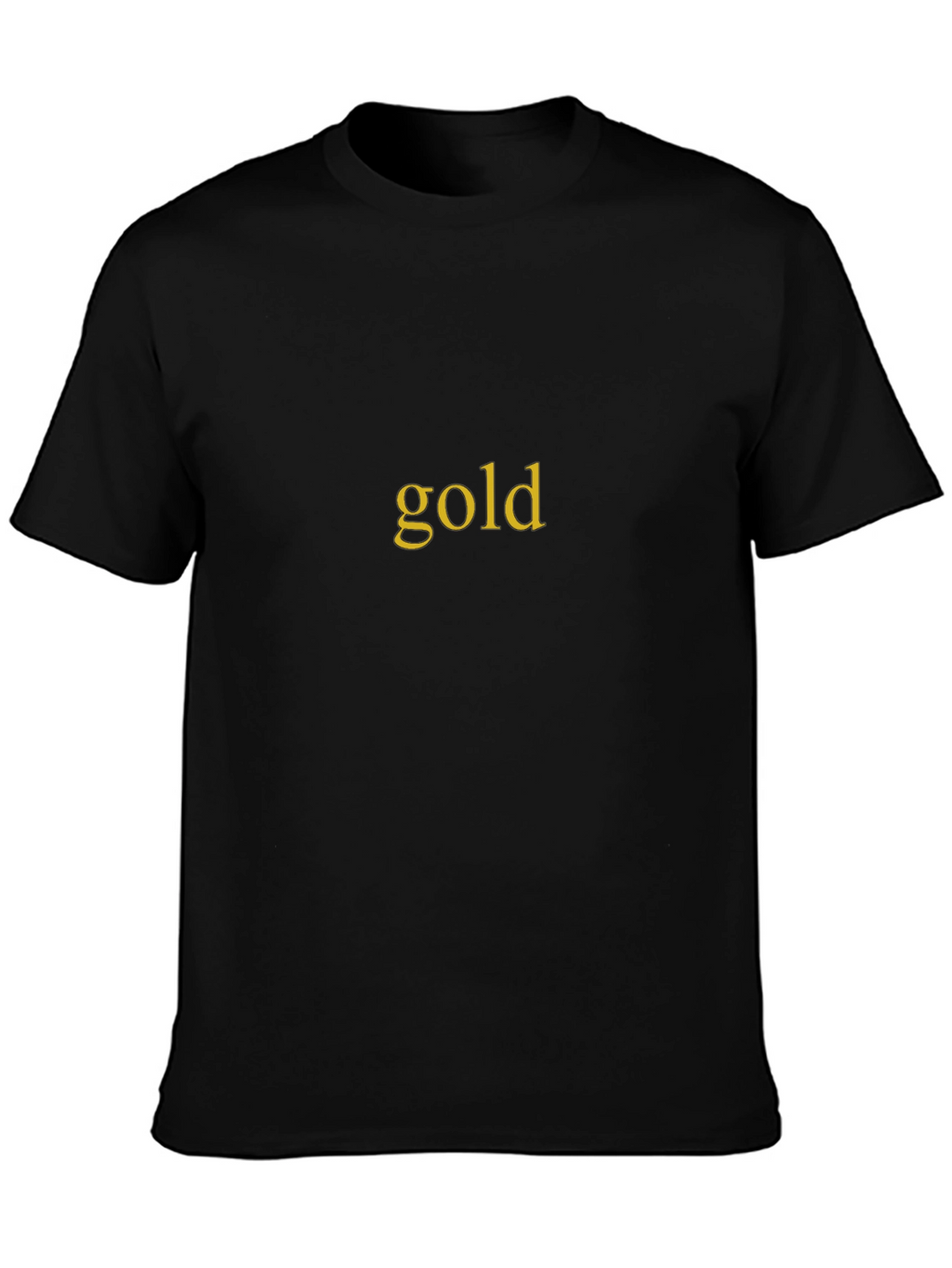 Gold Text Graphic Black T-Shirt