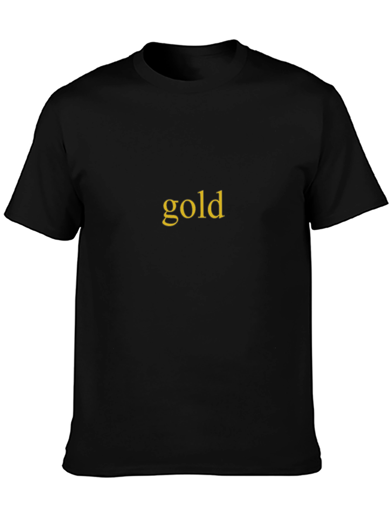 Gold Text Graphic Black T-Shirt