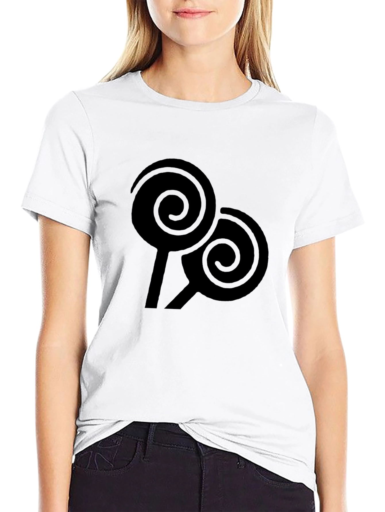 Swirl Lollipop Graphic Black Tee