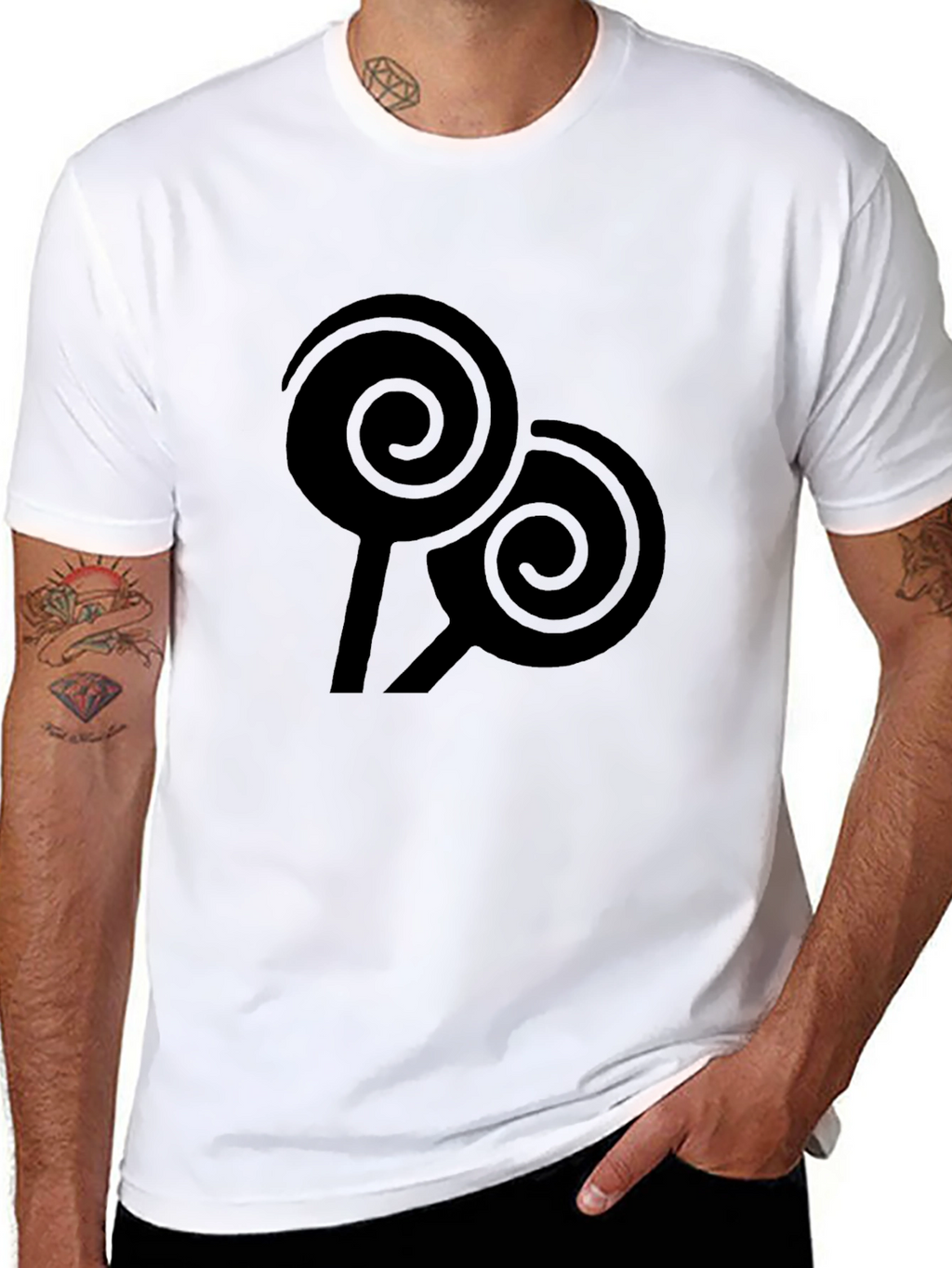 Swirl Lollipop Graphic Black Tee