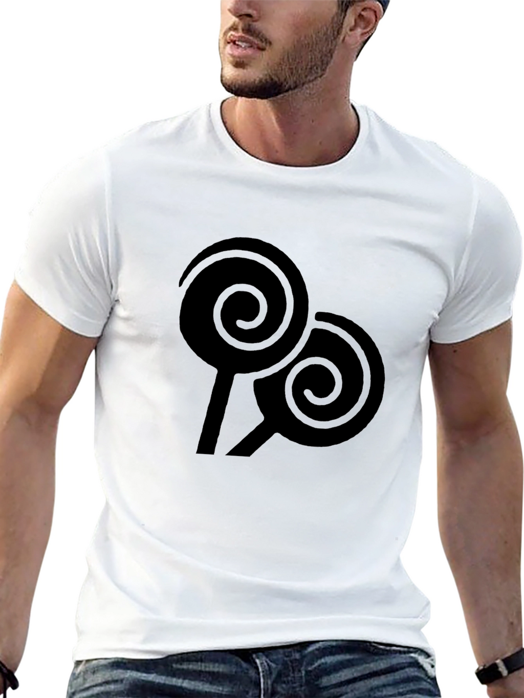 Swirl Lollipop Graphic Black Tee