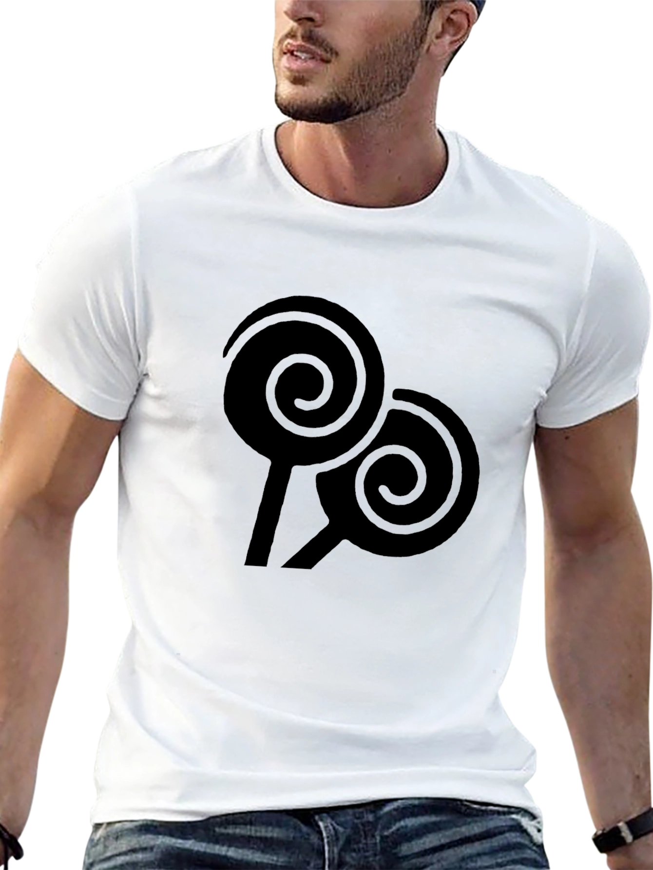 Swirl Lollipop Graphic Black Tee