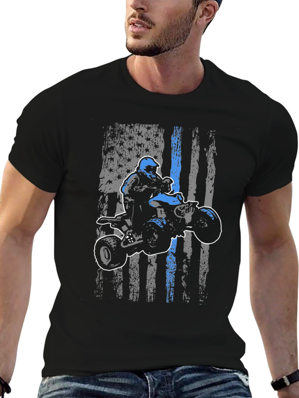ATV Rider American Flag T-Shirt
