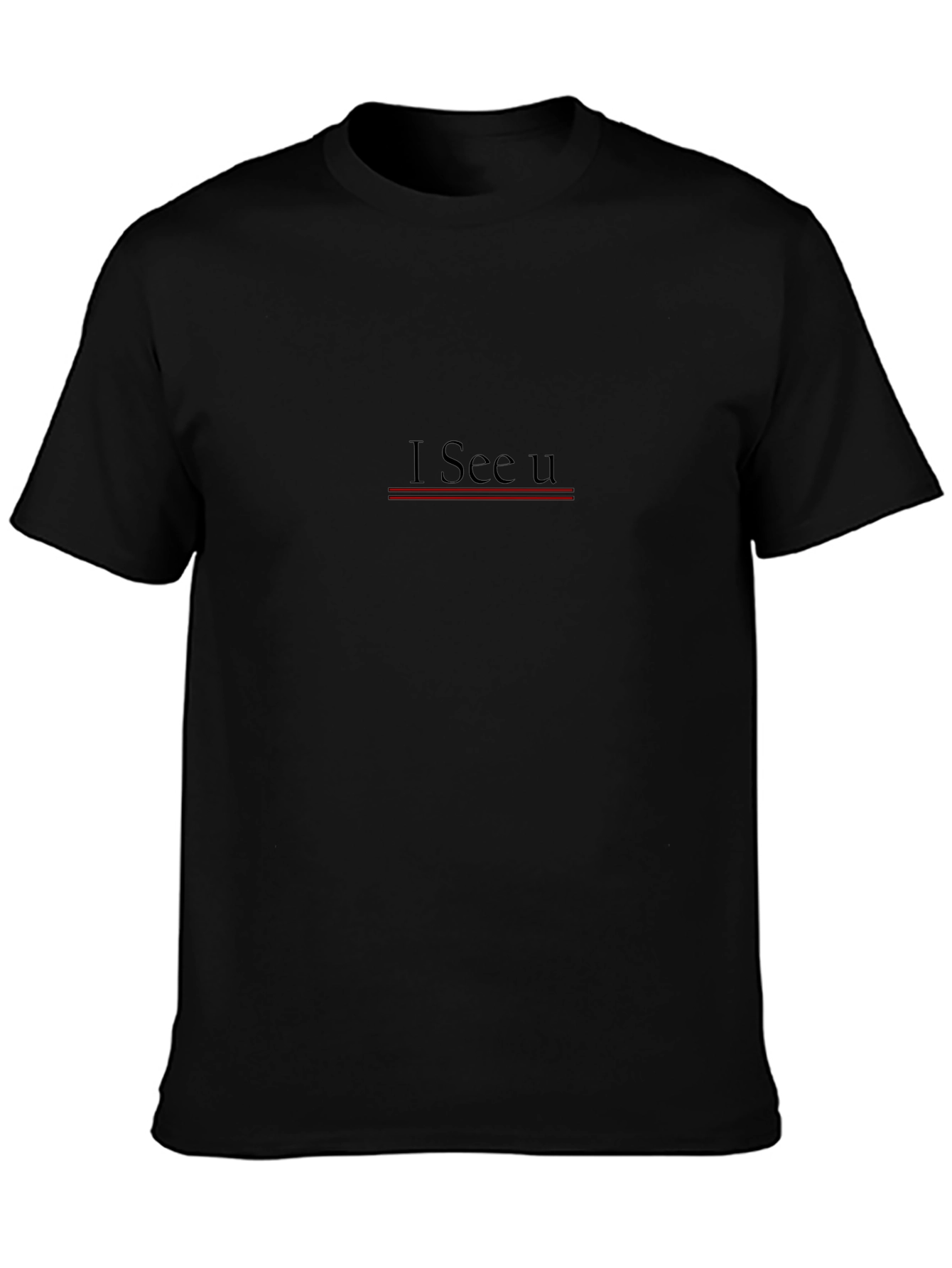 I See U Graphic Tee - Stylish Black Cotton T-Shirt