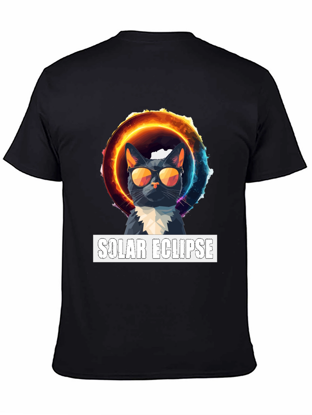 Solar Eclipse Cat Graphic T-Shirt
