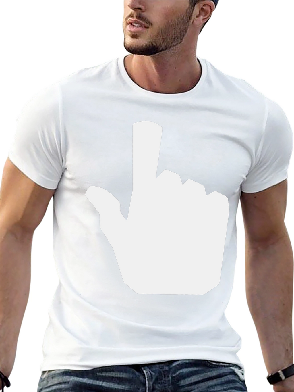 Novelty Pointer Hand Graphic Tee - Black