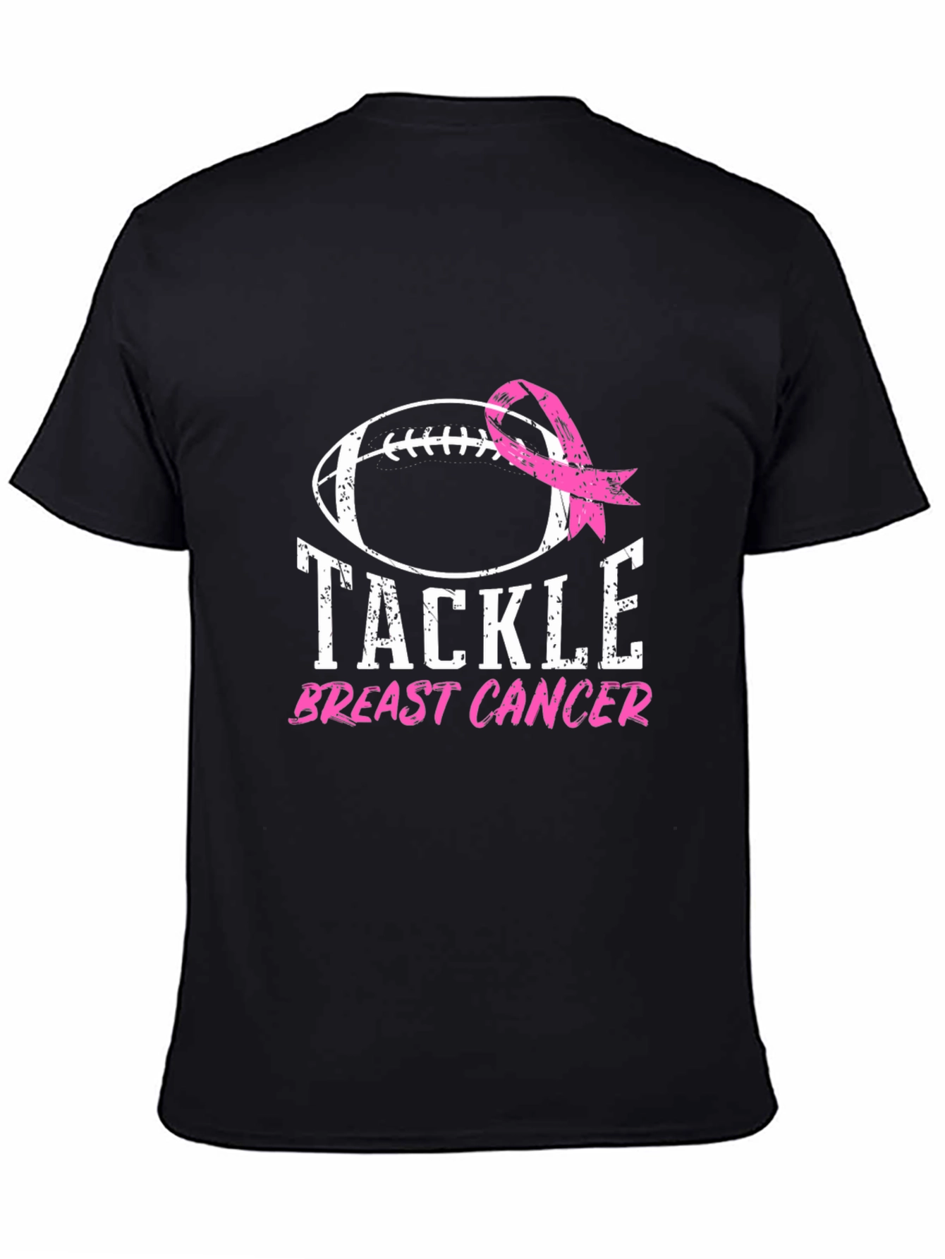 Tackle Breast Cancer Football Ribbon Awareness T-Shirt