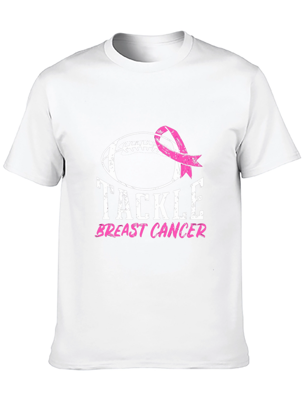 Tackle Breast Cancer Football Ribbon Awareness T-Shirt