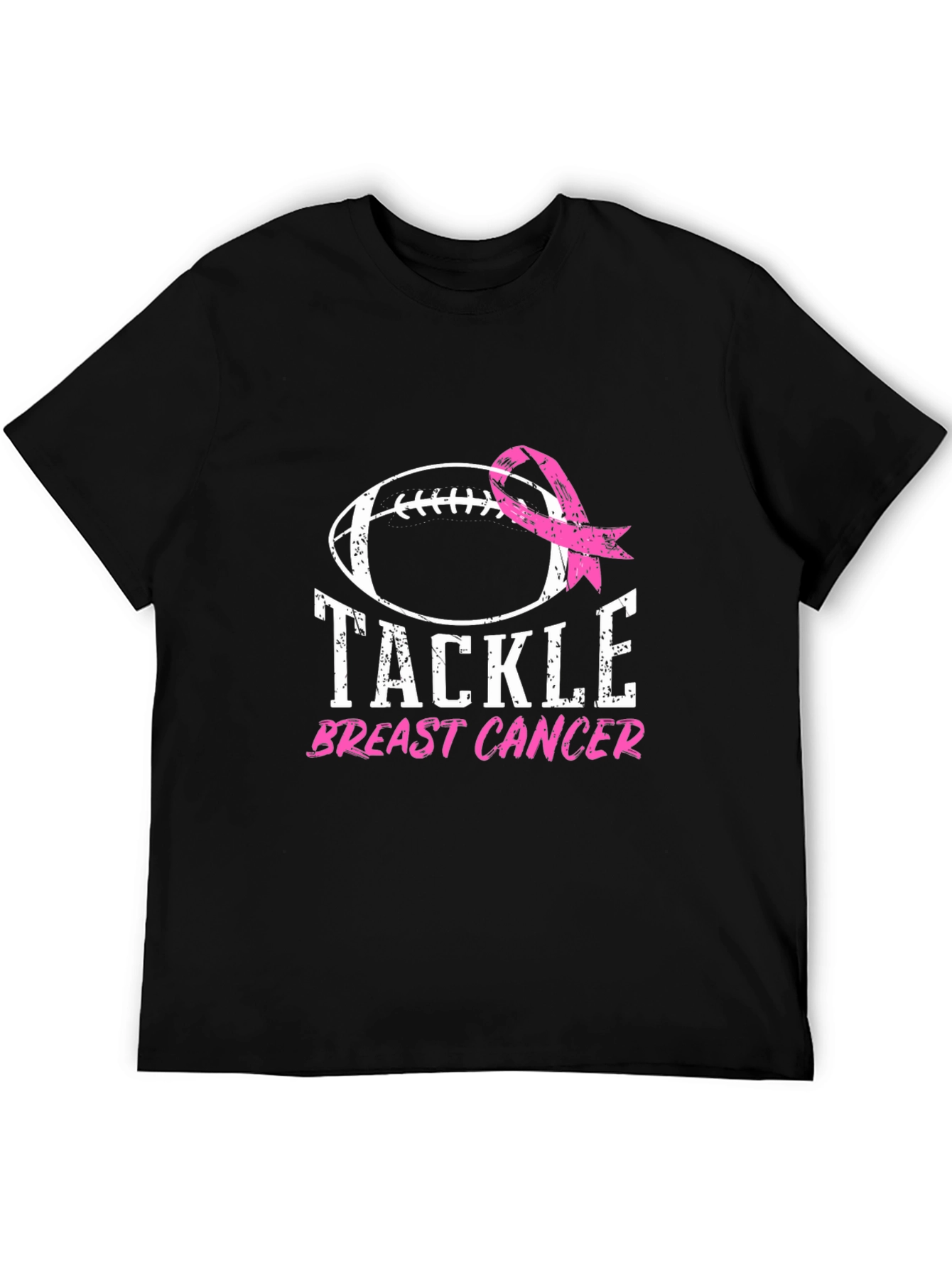 Tackle Breast Cancer Football Ribbon Awareness T-Shirt
