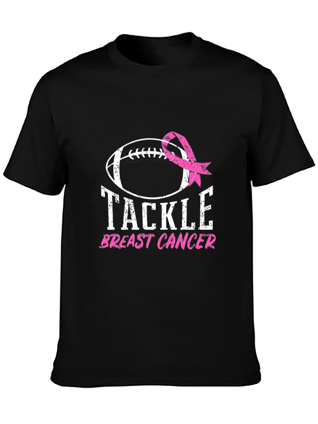 Tackle Breast Cancer Football Ribbon Awareness T-Shirt